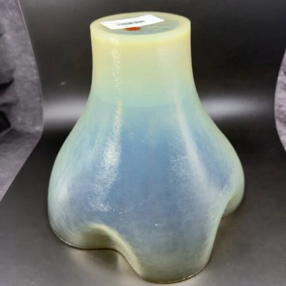 Murano Glass Vase Vessel Yellow Opalescent Venetian Italian Glass New W Tag‎ 9in